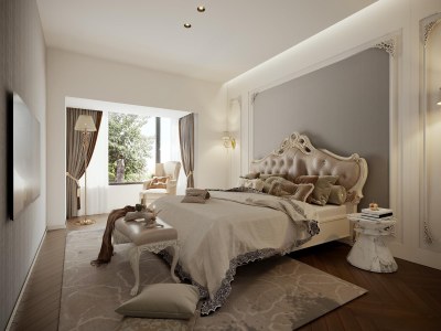 欧式家居卧室3D模型下载